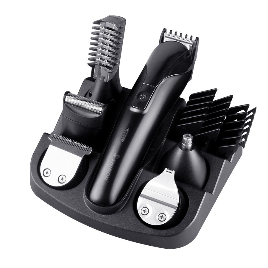 6 in 1 Digital Hair Trimmer Rechargeable Electric Hair Clipper Men's Cordless Haircut Adjustable Ceramic Blade