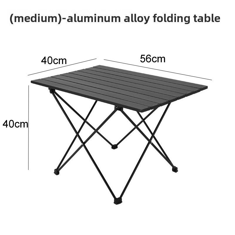 Zwart aluminium opklapbaar campingtafelbureau - lichtgewicht rollend 3 maten opties beschikbaar: Lichtgrijs