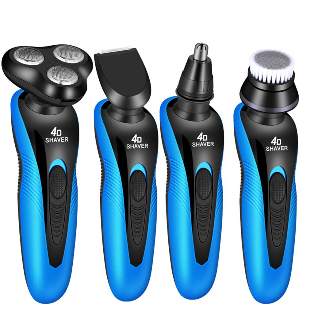 Afeitadora eléctrica multifuncional con carga de barba y lavado, afeitadora rotatoria portátil, cortadora de barba, recién: C