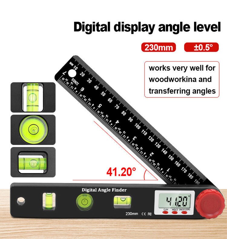 3piece Set Digital Caliper Level and Angle Ruler Height Ruler Depth Ruler Multi-function Measuring Tool Woodworking Tool: 1pcs ruler
