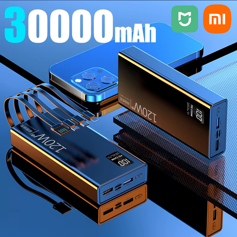 Xiaomi Mijia 120W 50000mAh High Capacity Power Bank 4 in 1 Fast Charging Powerbank Portable Battery Charger For Xiaomi iPhone: black