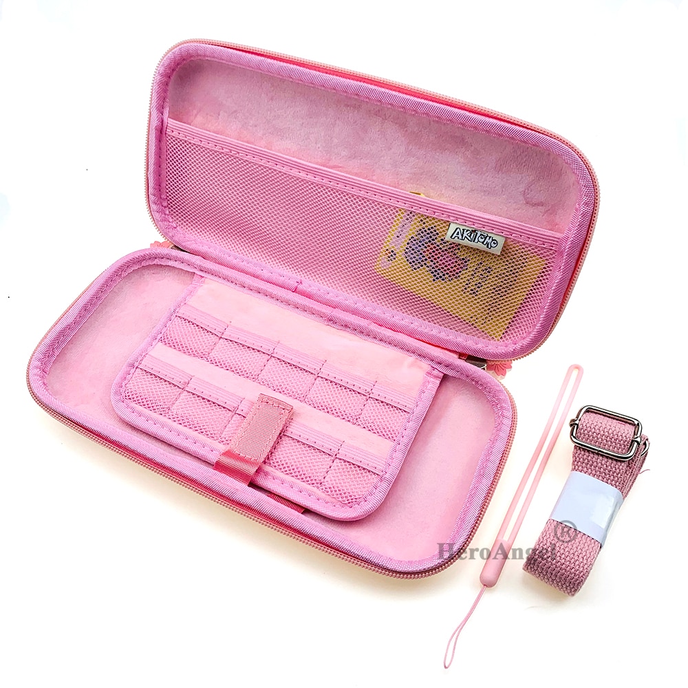 Mignon rose cerisier fleurs sac de rangement housse pour Nintendo Switch portable voyage sac de transport Switch jeu accessoires
