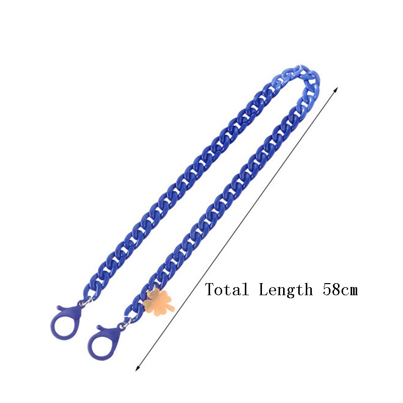 Collar de cadena antipérdida de longitud ajustable para mujer y niño, cadena para cuello, accesorios, collares de acrílico, correa de seguridad