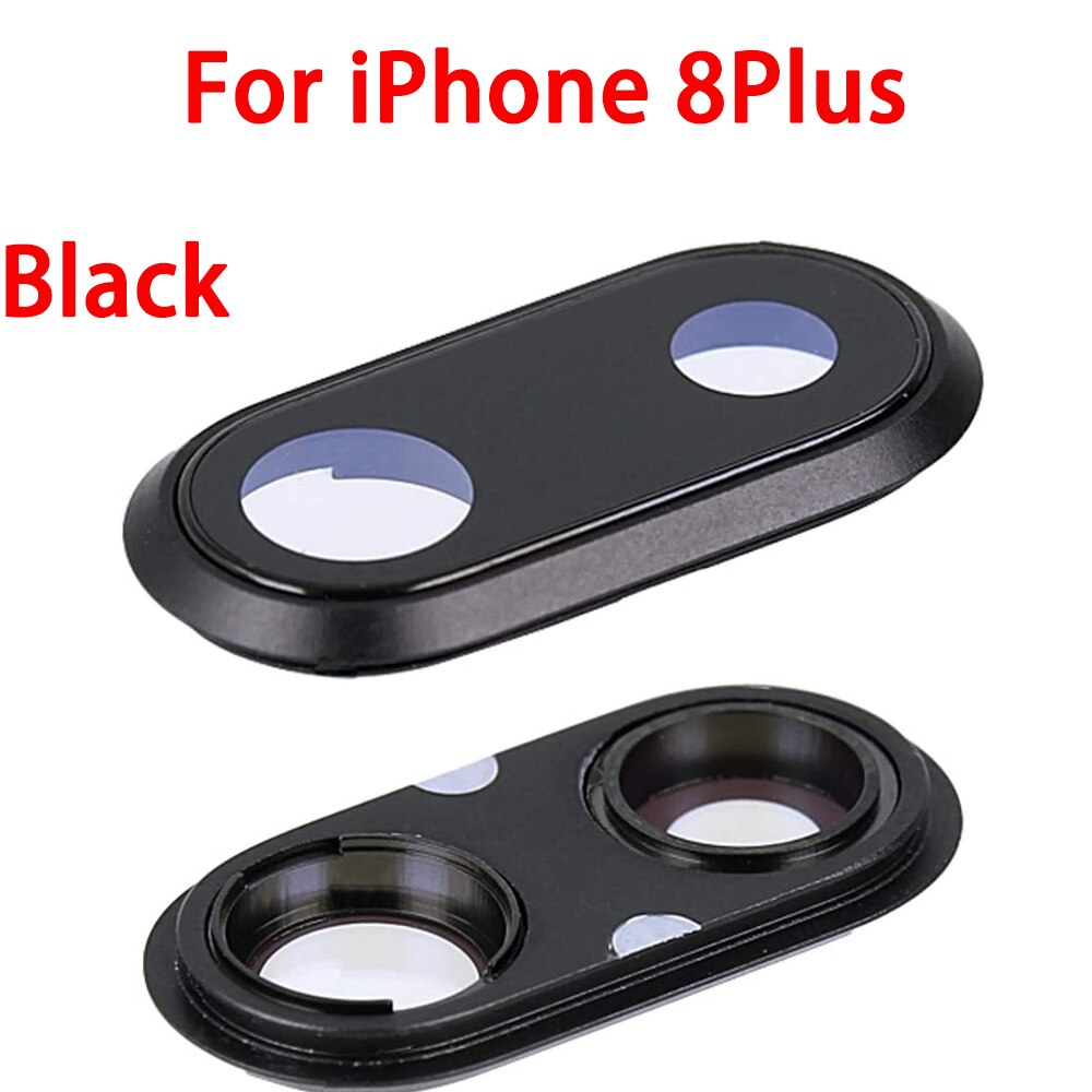 Tylna tylna osłona obiektywu szklana pokrywa z ramką część zamienna do iPhone 6 6s 6Plus 6splus 7 7Plus 8 8Plus: 8Plus Black