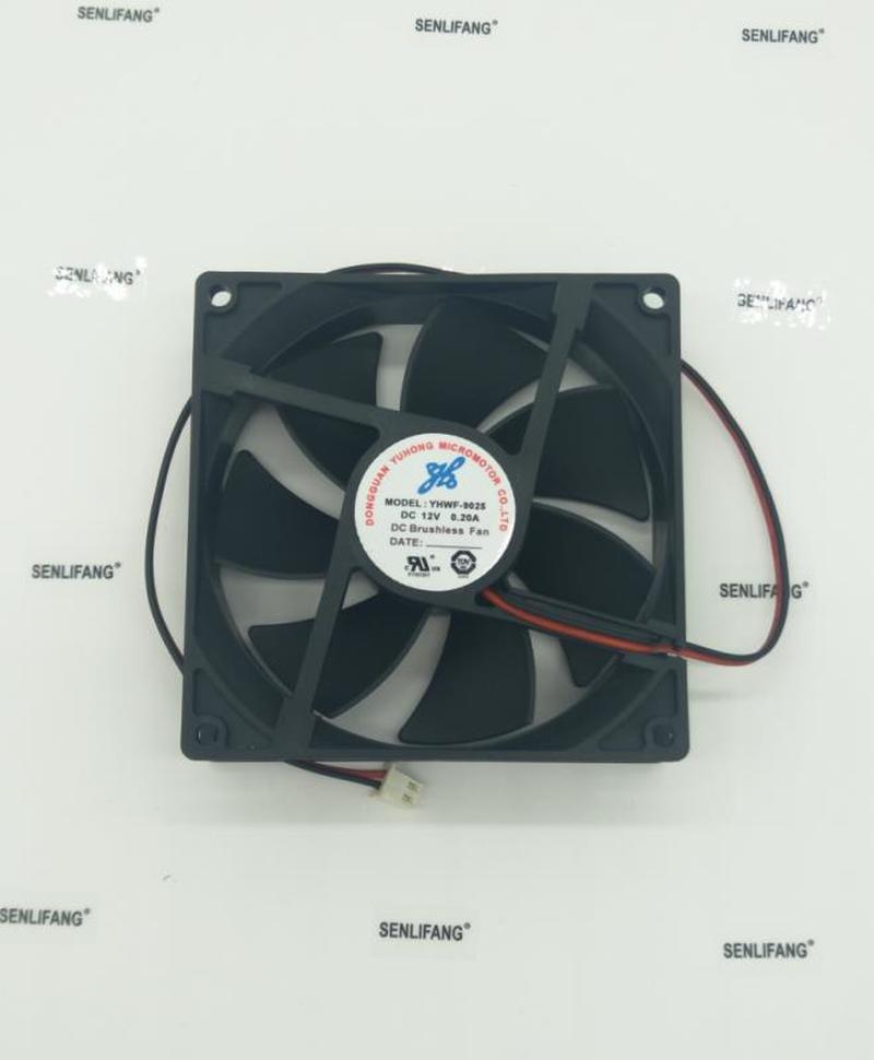 YHWF-9025 12V 0.20A 9 Cm 9025 2 Draad Motor Bescherming Cooling