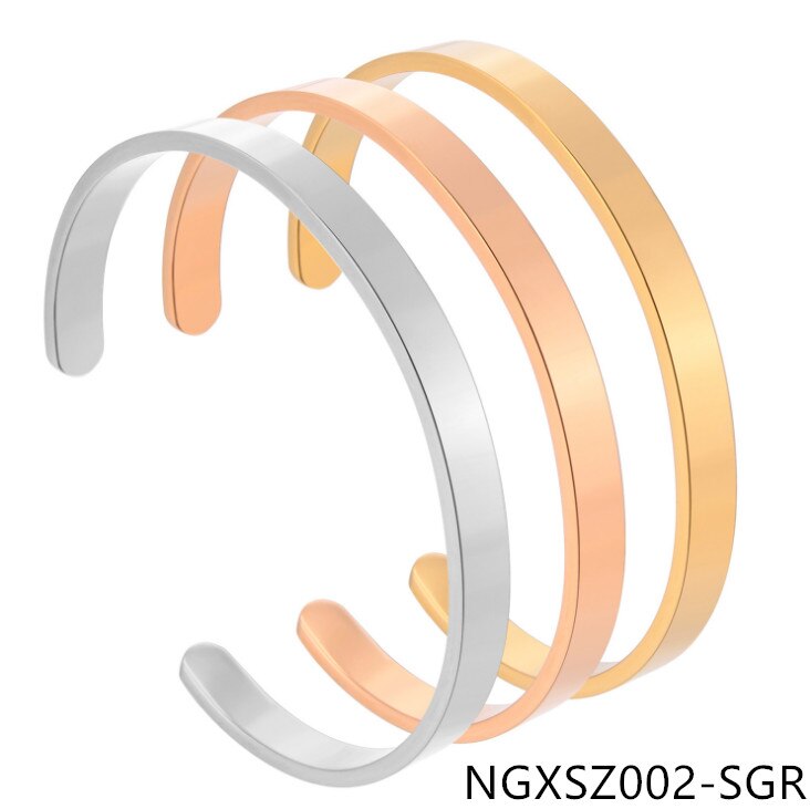 Neue Armreif Armbänder für Frauen Charme Armbinde Engagement NGXSZ002: NGXSZ002-SGR