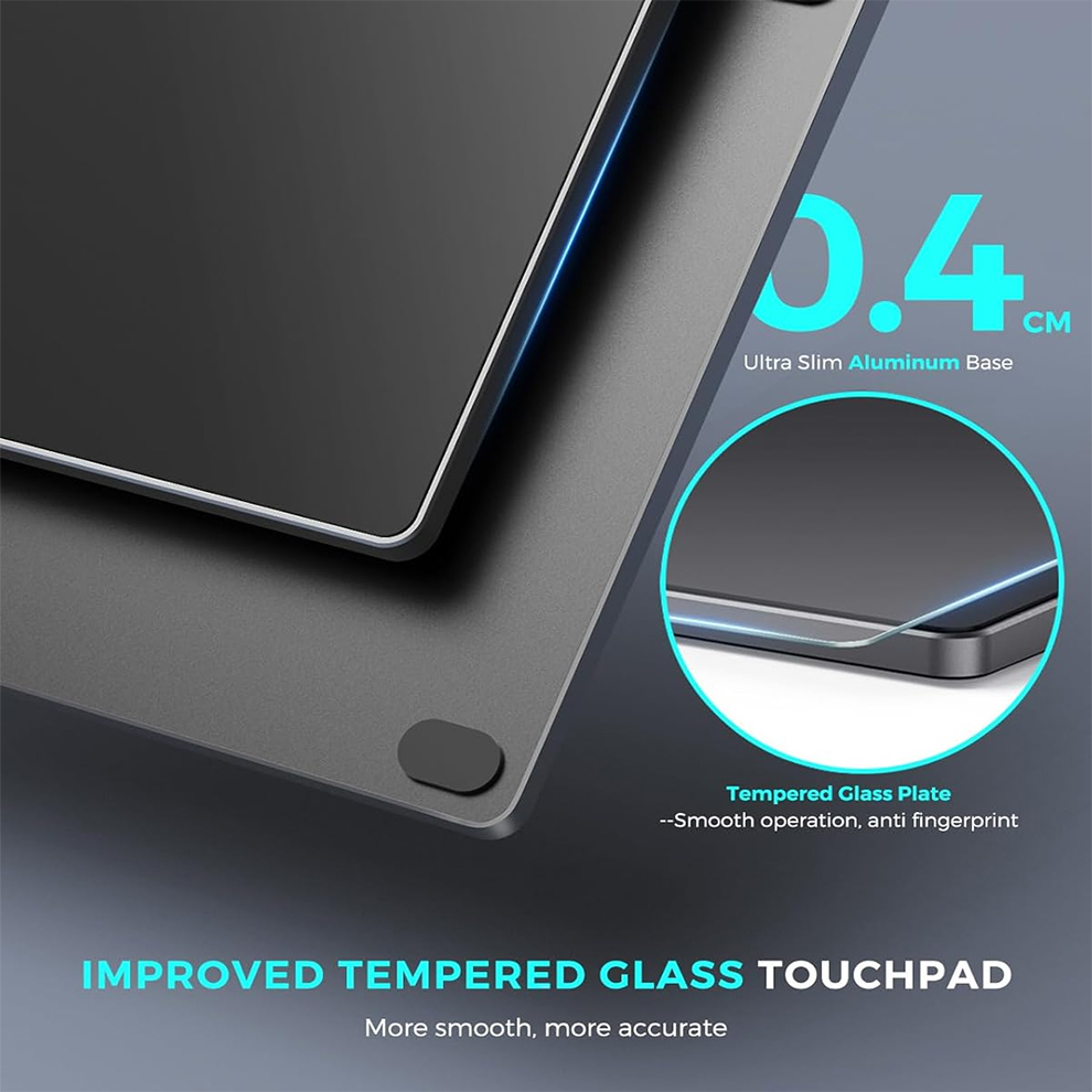 Bärbar usb-mus med trådbunden styrplatta i aluminium med multitouch-navigering för windows 7/10 bärbar dator stationär dator