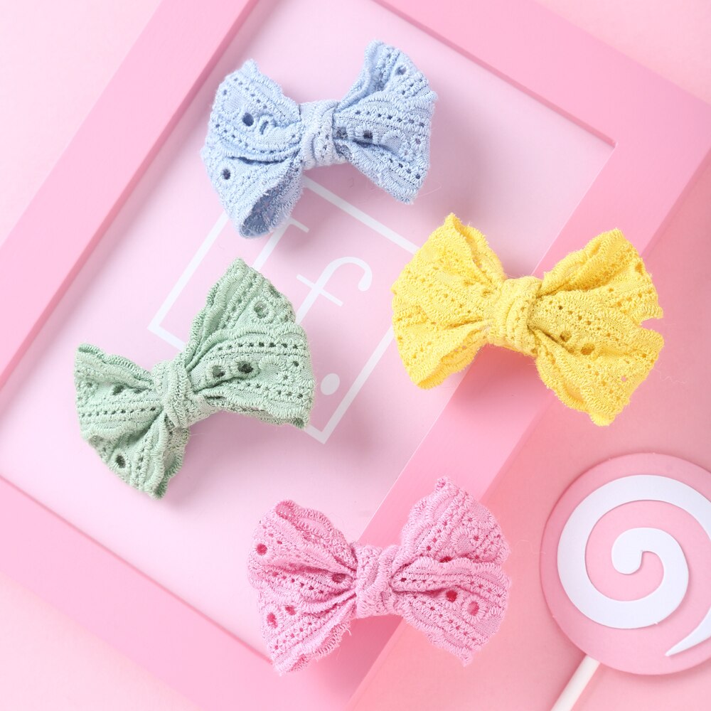 Baby Meisjes Ribbon Hair Bows Met Clip Handgemaakte Baret Bohemian Haarspelden Hoofddeksels Koreaanse Kinderen Haar Accessoires Voor Meisjes