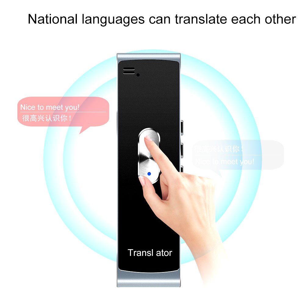 Traductor de voz inteligente portátil para el aprendizaje de viajes, reuniones de negocios, traducción en varios idiomas para teléfonos IOS y Android