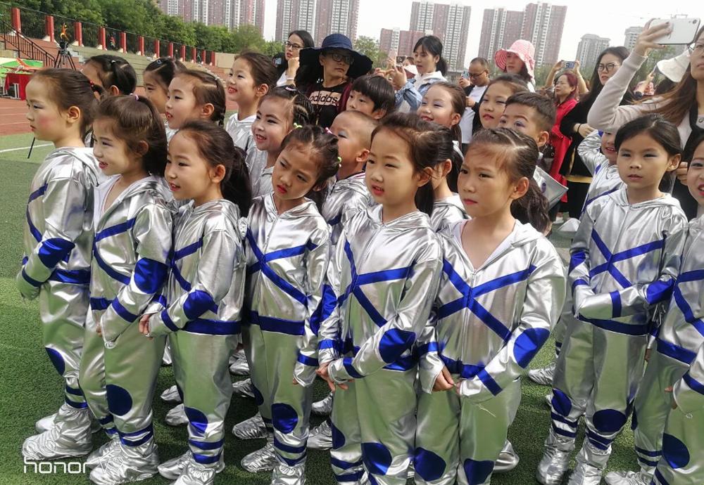 Disfraz de Robot para niños blanco plata astronauta actuación espacio escenario danza Show tiempo ropa Unisex Ropa de baile niño o niña