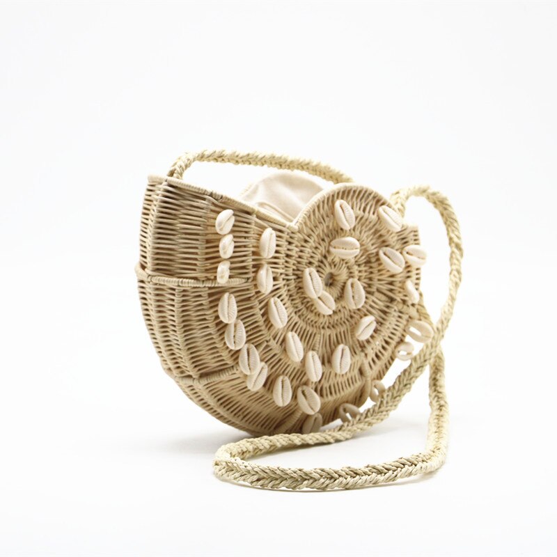 Nueva bolso de mensajero tejido de concha bolso de mano para mujer