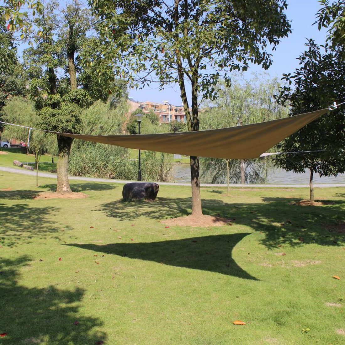 Sommer 4m grå udendørs vandtæt parasol sejl overdækning terrasse fortelt have uv camping shelter indretning