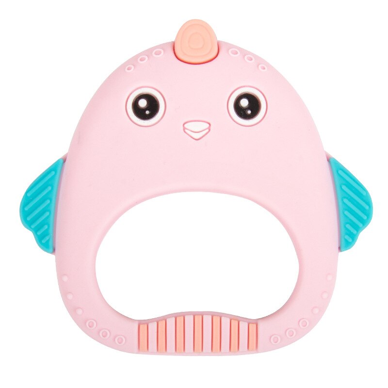 Silicone Baby Bijtring Baby Bite Speelgoed Kind Molaire Beet Geboorte Voor Pasgeborenen Peuter Speelgoed: Pink chick