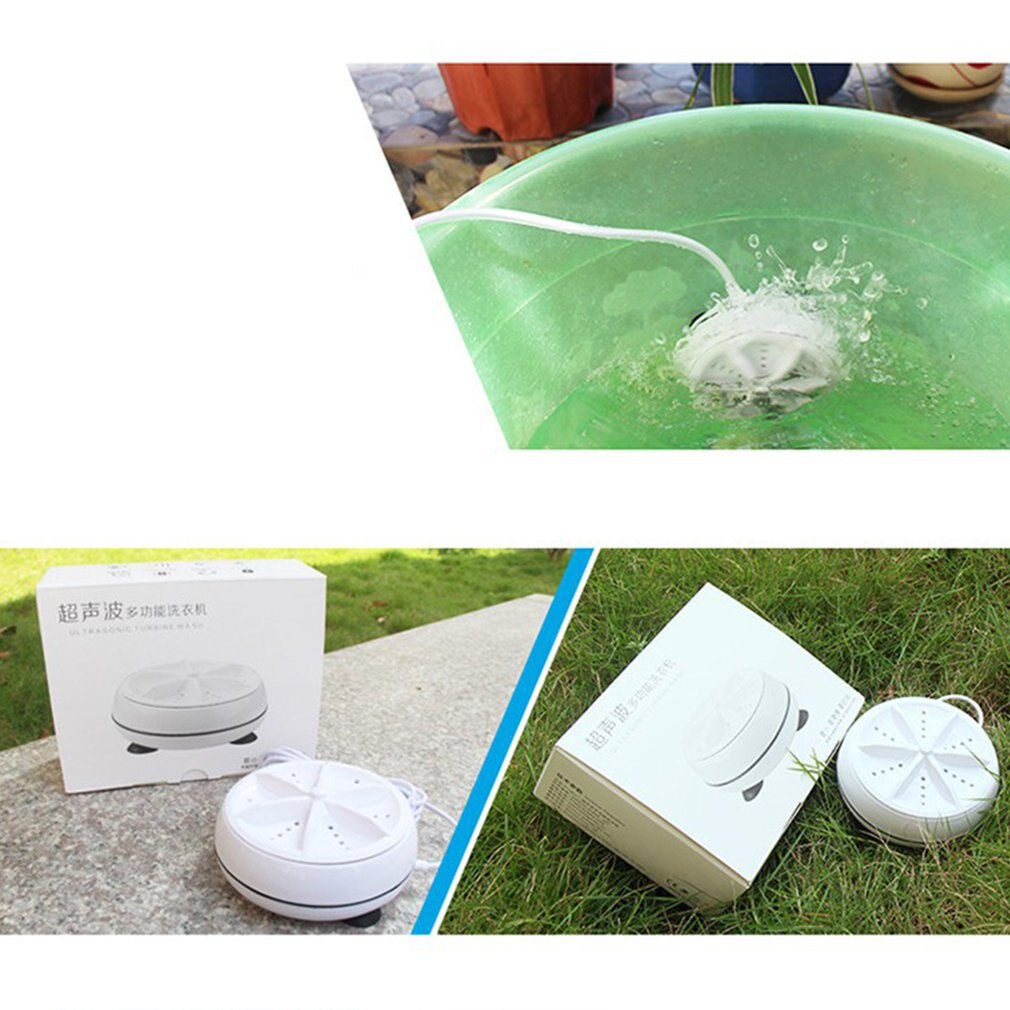 Mini machine à laver à ultrasons portable pour professionnels,lave-linge turbo personnel à rotation, pratique pour les voyages d&#39;affaires et à domicile, outil de lavage avec port USB,