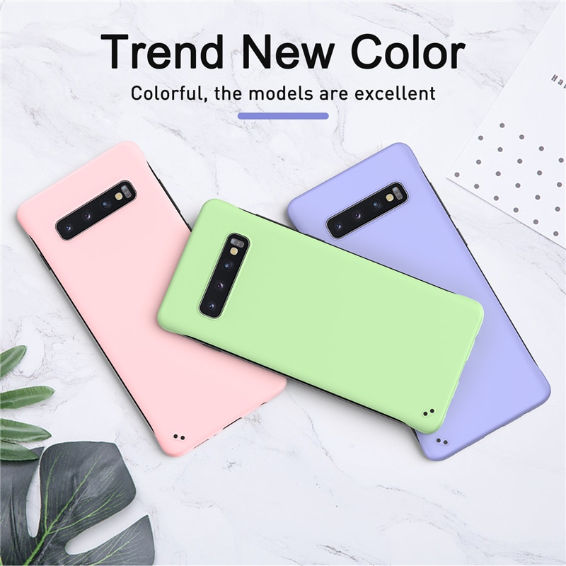 USLION Rahmenlose Telefon Fall Für Samsung Galaxy Note 10 Pro 9 S9 S10 Plus Candy Farbe Fall Ultra Slim Matte harte PC Zurück Abdeckung