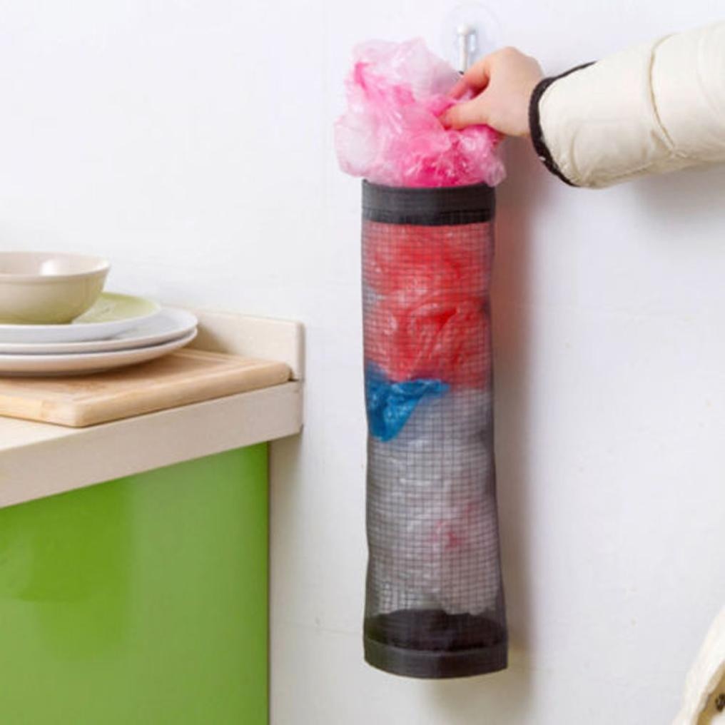 Home Grocery Bag Holder Wall Mount Storage Dispenser Plastic Kitchen Organizer Garbage pracitle Bag Storage Bag save space#20