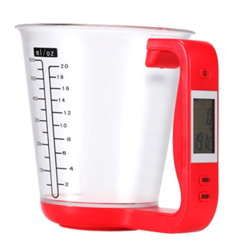 Digital Measuring Cups Electronic Kitchen Scales Tool with LCD Display BDF99: Red