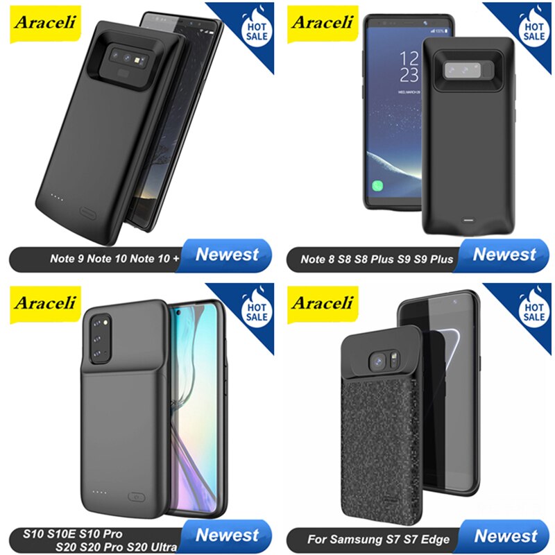 Battery Case For Samsung Galaxy S6 S6 Edge S7 Edge S8 S9 S10 Plus S10E S20 S20 Ultra Note 8 9 10 10 Pro Power Case Bank Charger