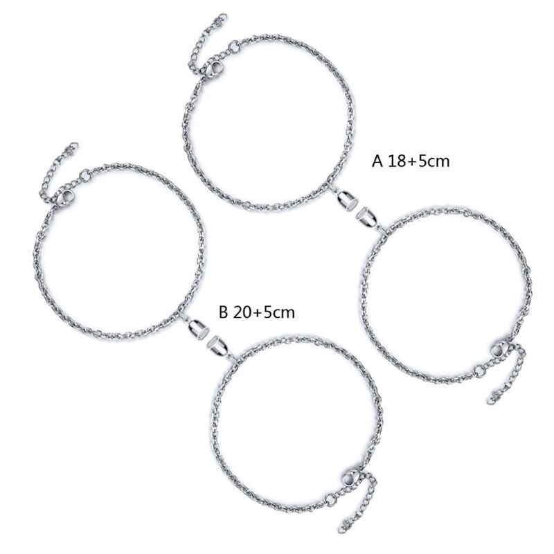 2Pcs Edelstahl Liebe Magnetische Fern Armband Kit Liebhaber Schmuck