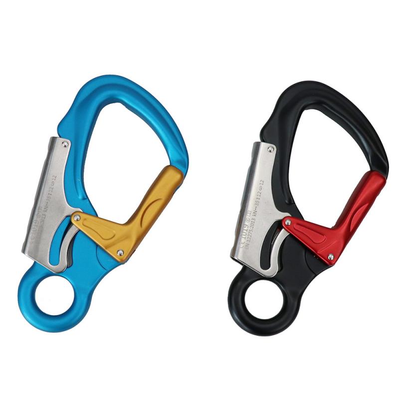 35KN Aviation Aluminum Alloy Mountaineering Buckle Main Lock Outdoor Climbing Rescue Rope Safety Buckle For Aerial Work
