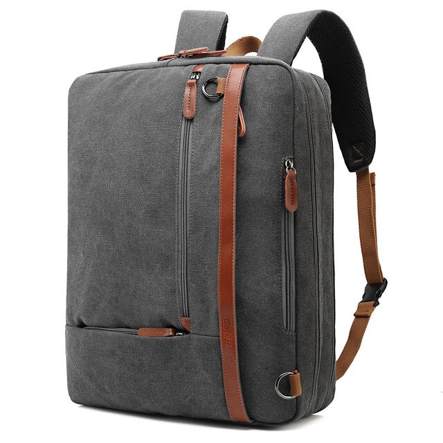 Mochila portátil Convertible COOLBELL de 17,3 pulgadas, mochila multifuncional de gran capacidad para estudiantes, mochila de viaje de negocios: DARK GREY