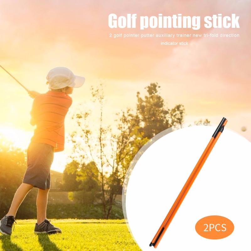 Foldable 2pcs Golf Alignment Sticks 3 Sections Golf Putting Ball Position Outdoor Aid Training Tool Equipment Supplies