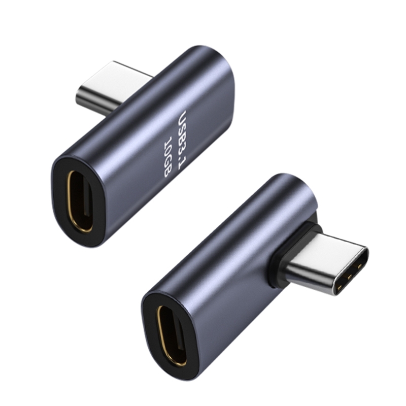 Right Angle USB C Extension Adapter Degree USB Type C 3.1 Male to Female Extender Aluminum Alloy Extended Converter