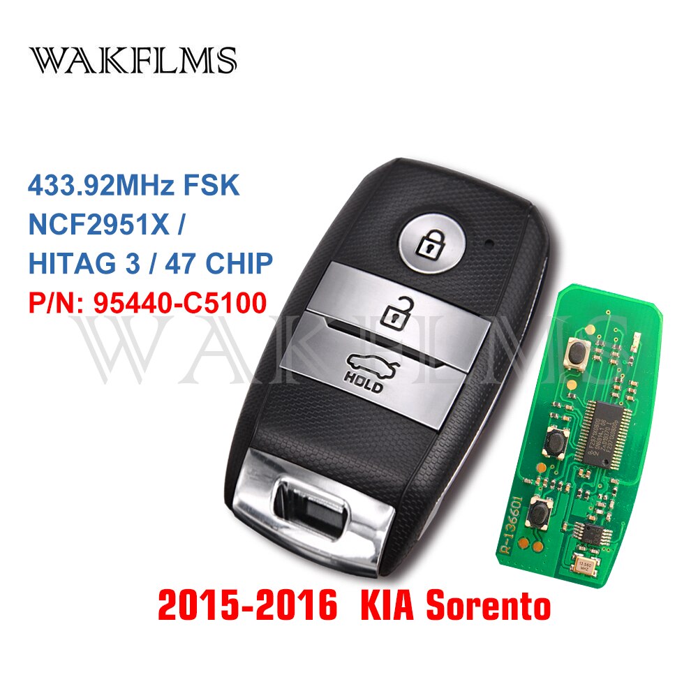 FOB-4F06 For KIA Sorento Keyless Go Smart Remote Car Key Fob 433MHz ID47 95440-C5100 95440C5100
