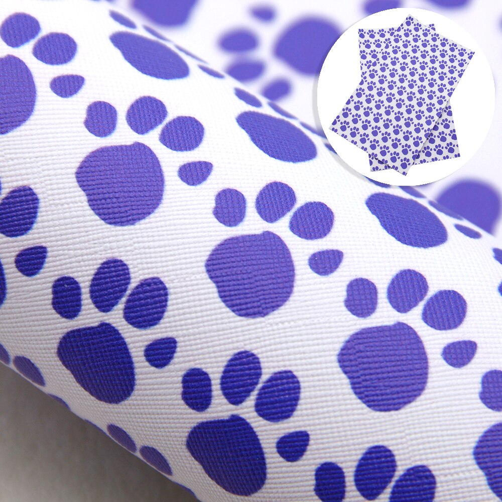 Animal Dog Foot Print Faux Synthetic Leather Fabric For Bow-knot Bags Wallet Earring Phone Case Scrapbook DIY,1Yc17641: 1069094001