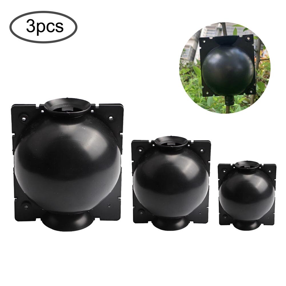 S/M/L Bola de enraizamiento para plantas, Caja de cultivo para injertos, caja de cría para jardín, bolsa de plástico para flores, caja de vivero: Black 1set