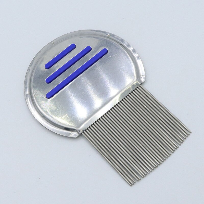 The Semicircular Long Needle Grate Comb Dogs Pet Comb Stainless Steel In Addition Flea Comb Dog Cat Grooming cleaning tools: Blue light needle