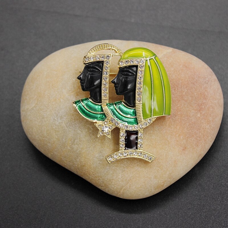 Neue retro Palast antike Cleopatra glasur Emaille Brosche mittelalterlich persönlichkeit licht luxus Brosche: A