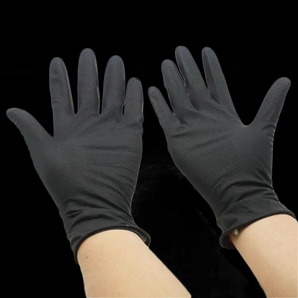 Guantes de goma gruesa para peluquería, manoplas antideslizantes duraderas, accesorios para peluquero, herramientas de estilismo, color negro, 1 par