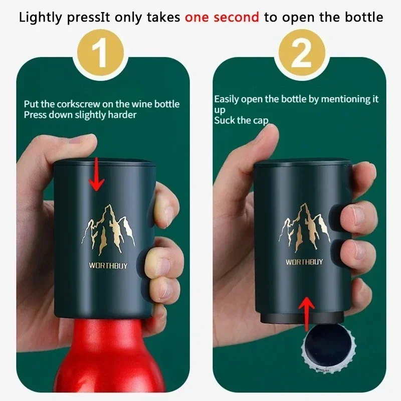 Ouvre-bouteille de bière automatique magnétique, couvercle de presse en acier inoxydable, outils tire-bouchon de bière, Gadgets de Bar portables