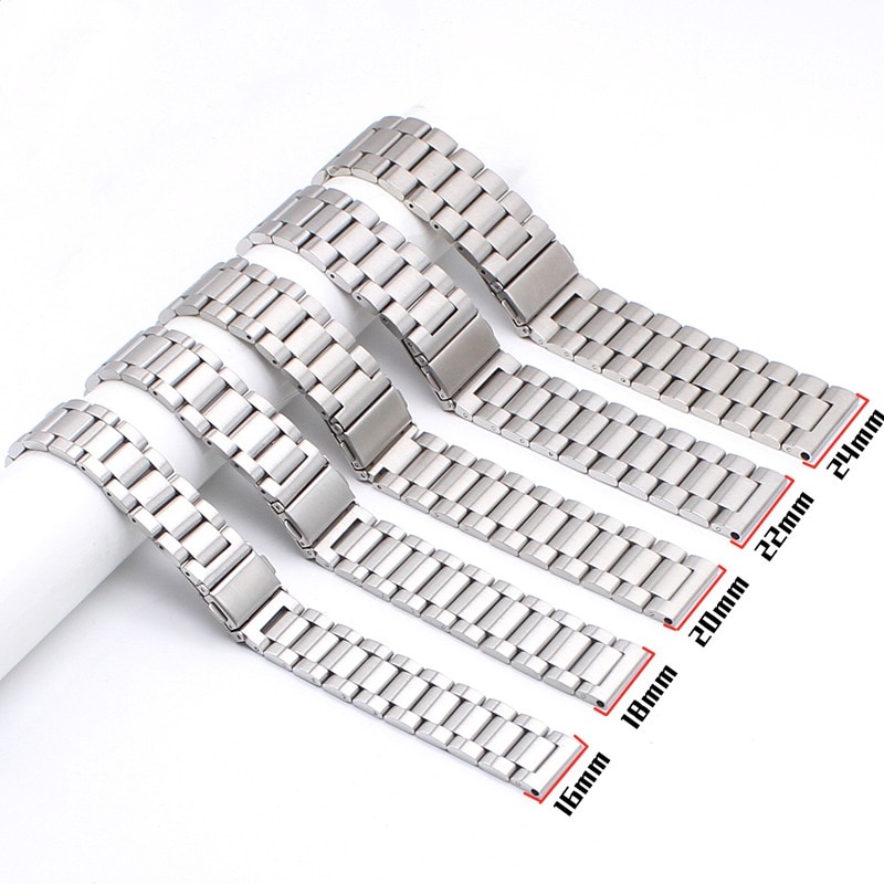 Rustfrit stål rem til samsung galaxy watch 42mm 46mm armbånd metal ur rem 18mm 20mm 22mm gylden sort