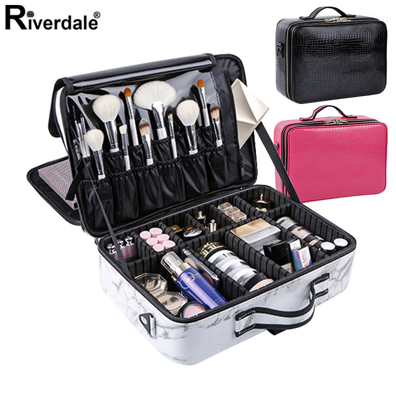 Estojo de maquiagem de mármore beauticista, bolsa organizadora para cosméticos, mala de maquiagem profissional para mulheres