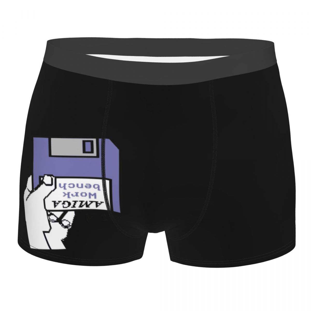 Boxer pour hommes, culotte Amiga, 500 Polyester, sous-vêtements, commodité C64 jeu Atari, banc de travail, culte rétro: XL