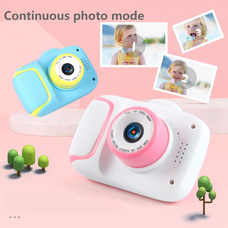 Mini børn anti-fald digital videokamera sødt tegneserie legetøj kamera børn drenge piger kamera børn kamera mini slr