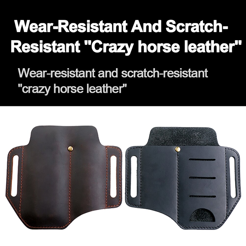 EDC Waist Pack Leather Waist Holster Belt Loop Holder Organizer Waist Pouch Outdoor Waist Pack For Lighter Flashlight Pliers