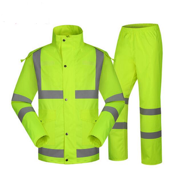 Spardwear vandtæt høj synlighed reflekterende opvarmede strips jakke og bukser regndragt regntøj regnfrakke: Xxl