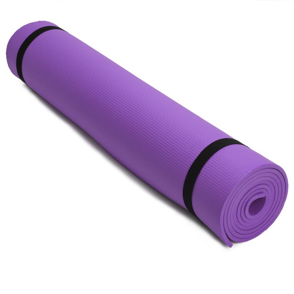 Premium 6MM Thick EVA Yoga Exercise Mat Fitness Aerobic Gym Pilates Camping Mat Non Slip with Carry Strap: Purple 