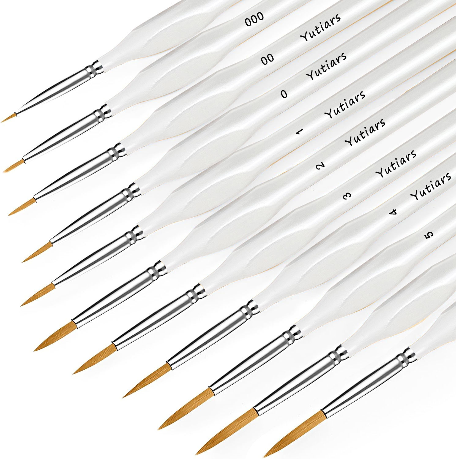 10/11pcs Miniature Paint Brushes, Detail Tip Paint Brushes Set With Ergonomic Handle - Suitable For Acrylic Painting, Oil, Wat: Light Grey