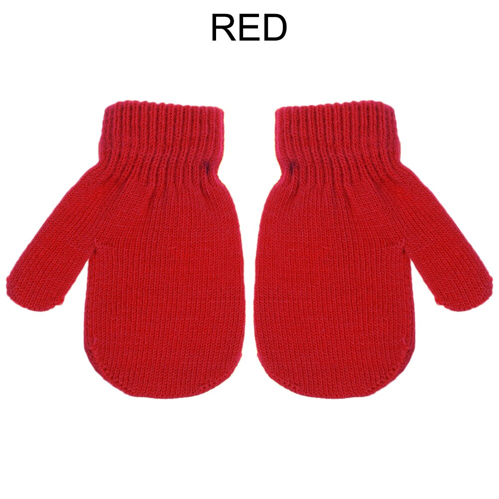 1-4 jaar oude gebreide handschoenen voor kinderen, winterwarm, wanten met lange vingers, meisjes, jongens, snoepkleur, mooie vingerloze handschoenen: Rood