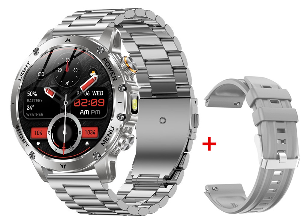 Męnarty Smartwatch na wolnym powietrzu AK87 Latarka Multifunkcyjny naganiacz zwierza zdatność Połączenia Bluetooth Duża Bateria 1000mAh Smartwatch: zielony