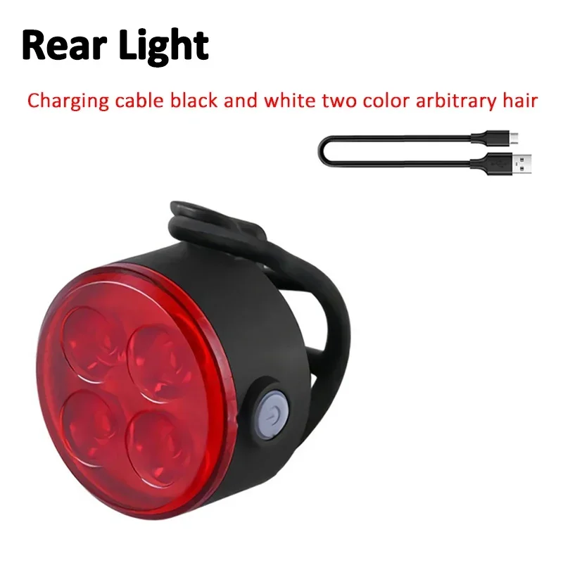 Luz trasera delantera para bicicleta, luz LED para bicicleta, faro con carga USB, luz trasera duradera para ciclismo, lámpara para bicicleta, accesorios para bicicleta: Borgoña