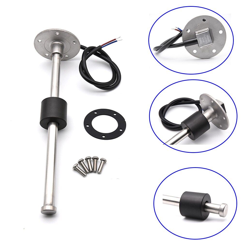 90-600MM Water Level Sensor + 52mm Water Level Gauge Float Switch Stainless Steel Fuel Water Level Meter Controller Sensor Boat