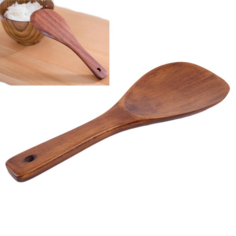 Køkken turner spatel ris ske lang træ turner pandekager skovl padle servering ske køkkenredskaber størrelse 21*7cm