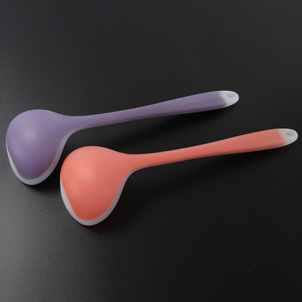 Silicone Nonstick Anti Translucent Handle Soup Spoons Kitchen Cooking Tools