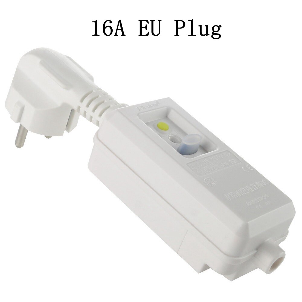 16A 220V 240V EU Plug GFCI Leakage Protection Safety RCD Socket Adaptor Home Circuit Breaker Cutout Powers Trip Switch