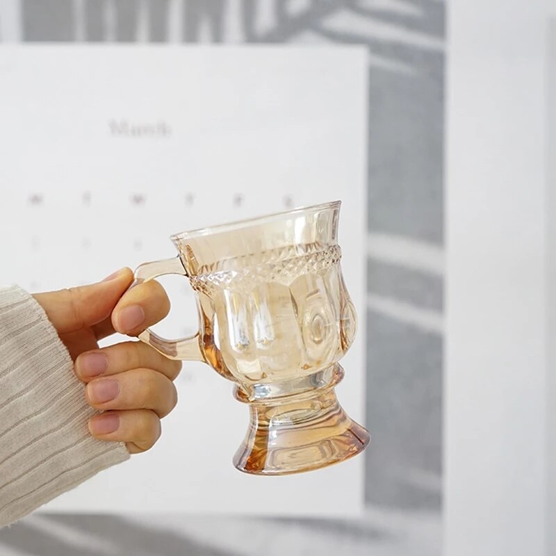 Heavy Beer Glasses with Handle Glass Steins Traditional Beer Mug Glasses Coffee Tea veryday Drinking Glasses Cocktail